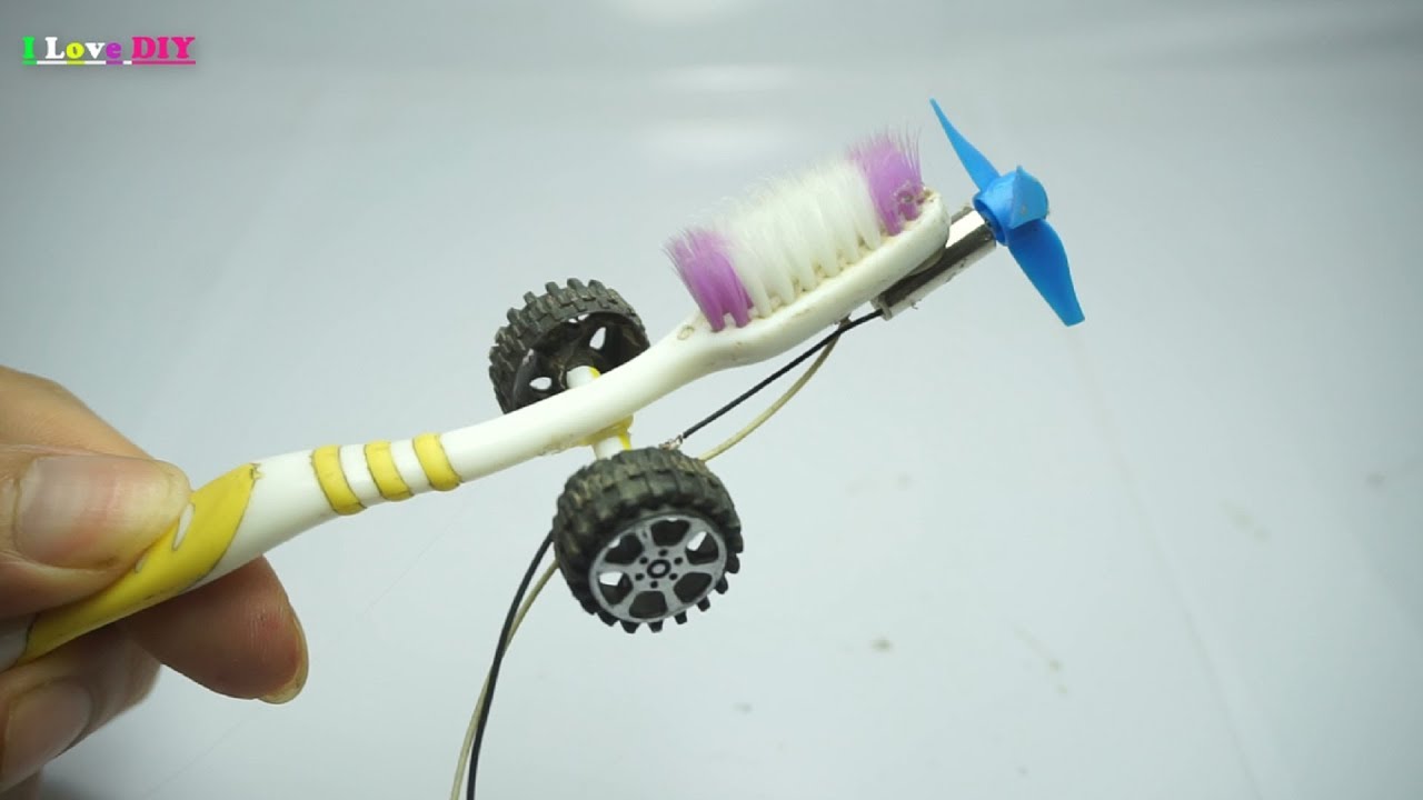 Tooth Based Car Toothbrush Car make toy with toothbrush - I LOVE DIY - YouTube