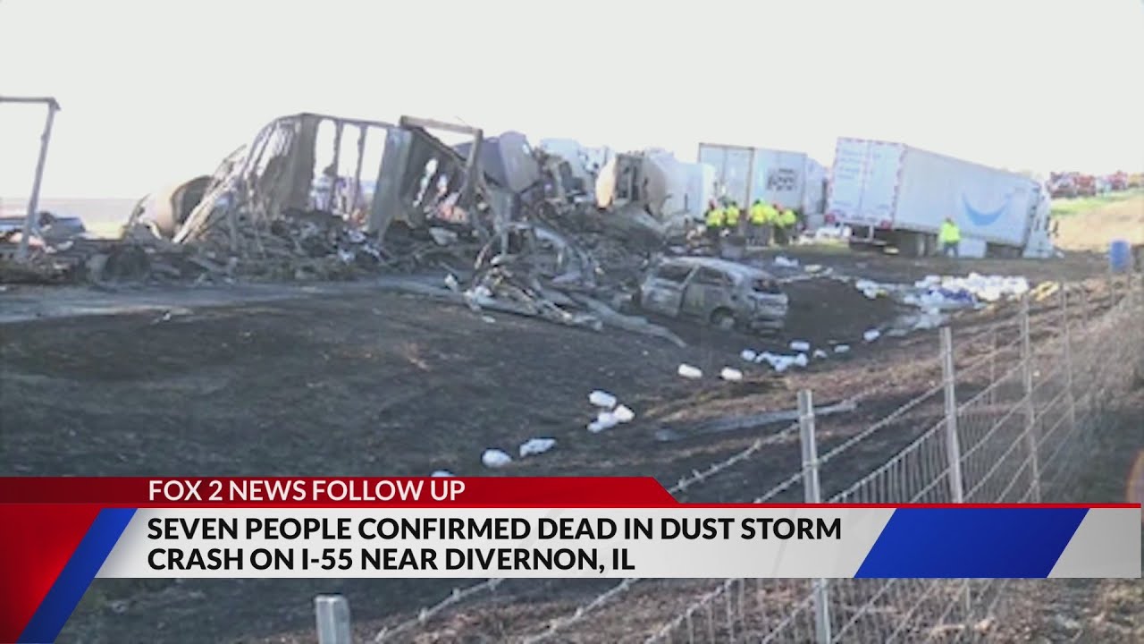 7 people confirmed dead in Illinois dust storm crashes - YouTube