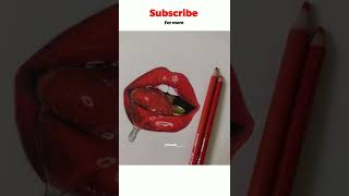 Drawing Lips With Brustro Colour Pencils From Hindustan Trading Chennai