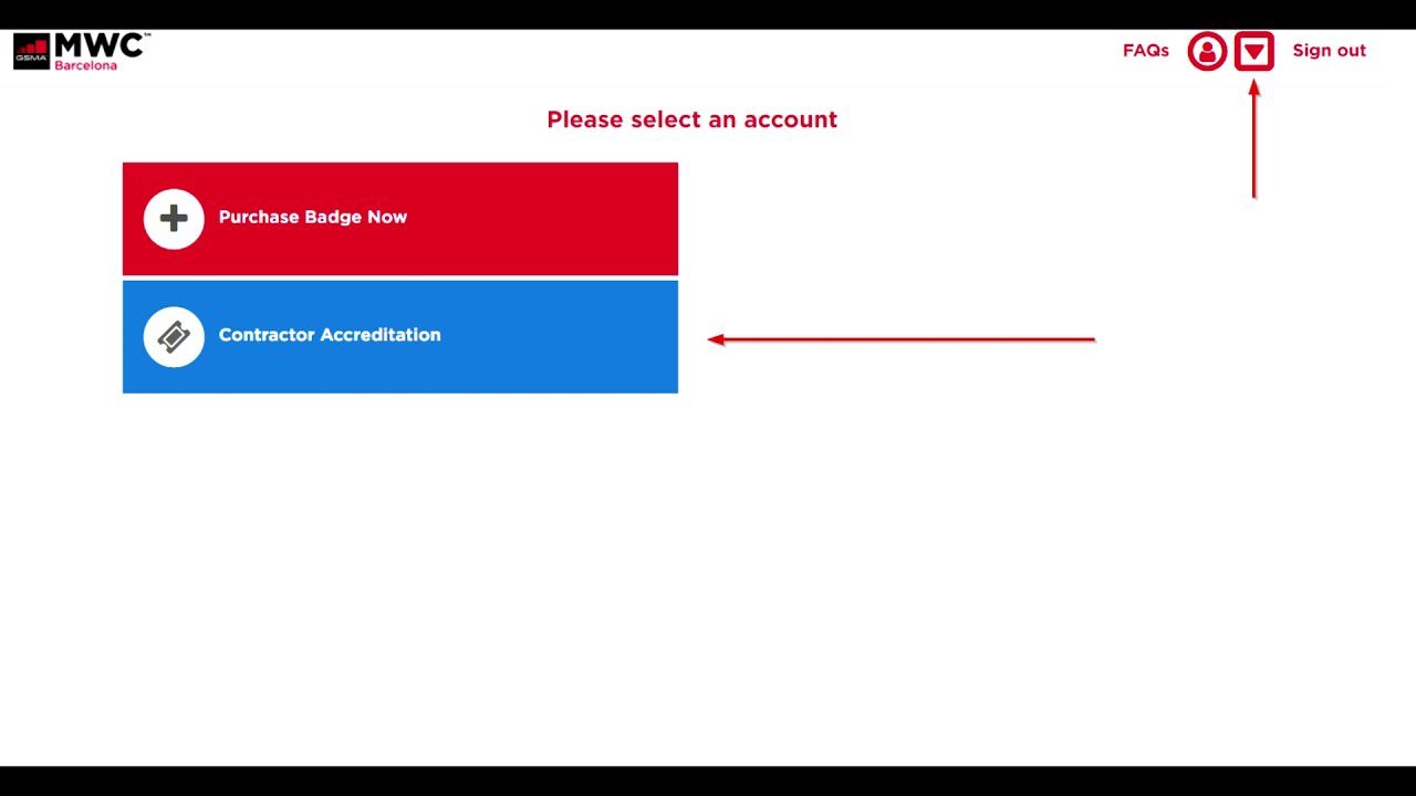 MWC22 - Contractor System How to use the Contractor Accreditation system