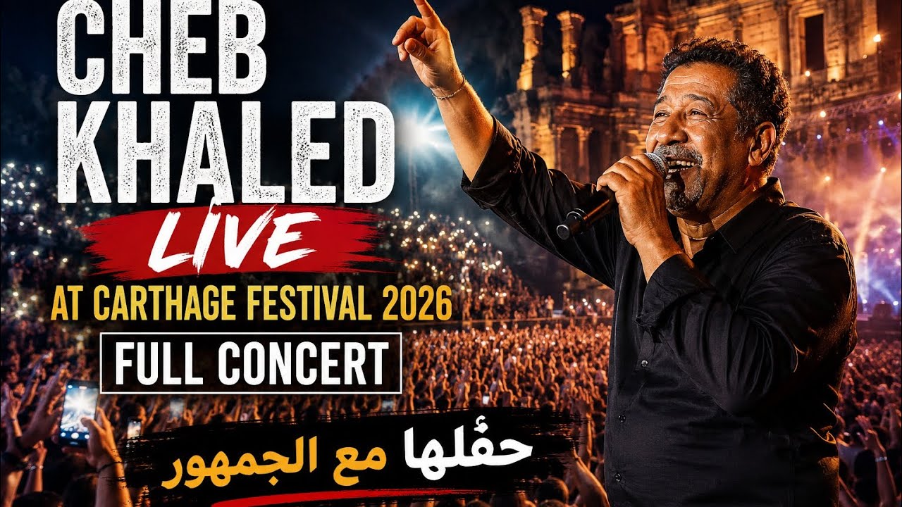 Cheb Khaled LIVE in Tunisia 🇹🇳 | Carthage Festival 2026 | Full Show | حفّلها مع الجمهور التونسي