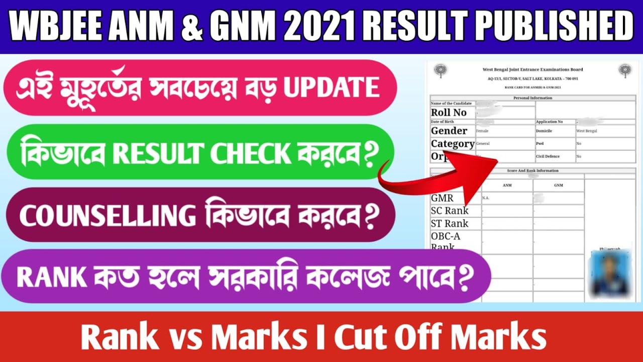 WBJEE ANM GNM 2021 Result Out | ANM GNM Latest Update | WBJEE ANM GNM Counselling | Wbjee result2021