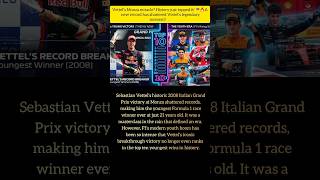 F1’s Youth Revolution! 🏎️#Formula1 #F1History #SebastianVettel #MonzaGP #F1Records #Motorsport