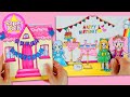 DIY Paper Dolls Happy birthday party🎉🎁 How to make a birthday cake🍰