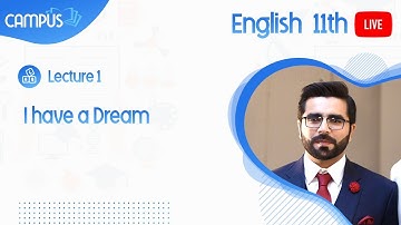 11th English Live, Ch 11, I have a Dream - 11th English book 1 live