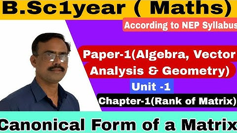 B.Sc.1year (Maths)| Paper_1( Algebra , Vector Analysis & Geometry)| MATHS BY MPQ| M.P. QURESHI