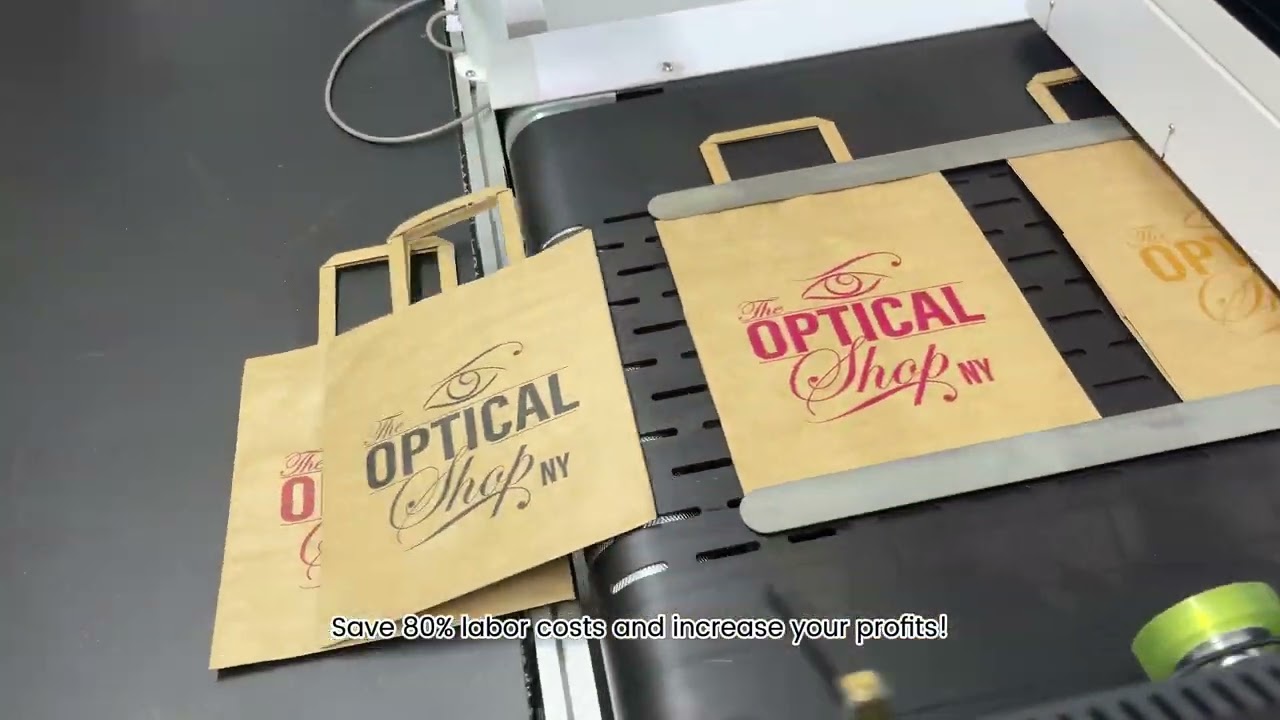 How single pass printer using waterbased ink to print paper bag? One video tell you！🤩