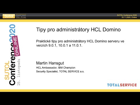 Tipy pro administrátory HCL Domino (SUTOL Conference 2020)