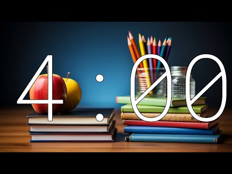 Books, Pencils, and an Apple 4 minutes Countdown Timer