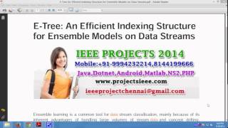 E Tree An Efficient Indexing Structure for Ensemble Models on Data Streams