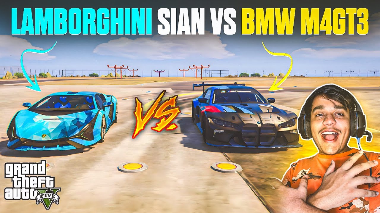 GTA 5 Car SPEED Test : Lamborghini Sian Vs BMW M4GT3 - YouTube