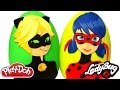 Huevos Sorpresas Gigantes de Ladybug y Cat Noir en Español de Plastilina Play Doh