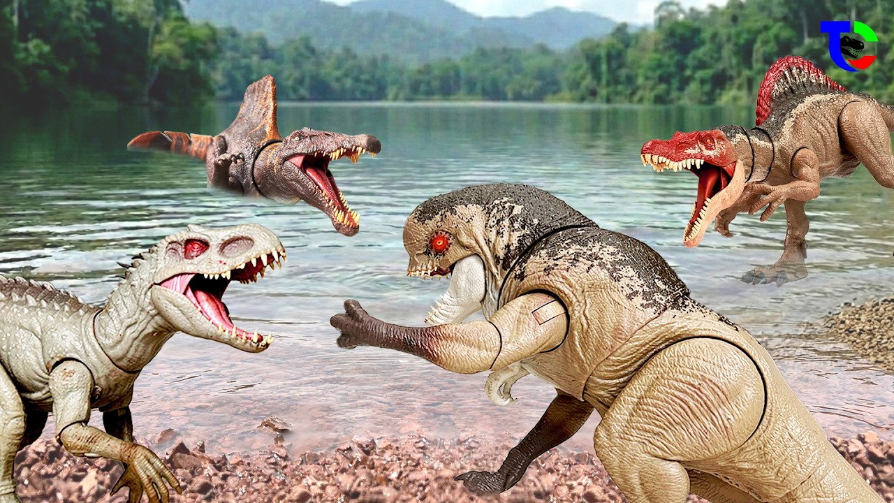 Part 4: D-REX vs INDOMINUS vs SPINOSAURUS 🦖 The Best of Dinosaur | Jurassic World Toy Movie