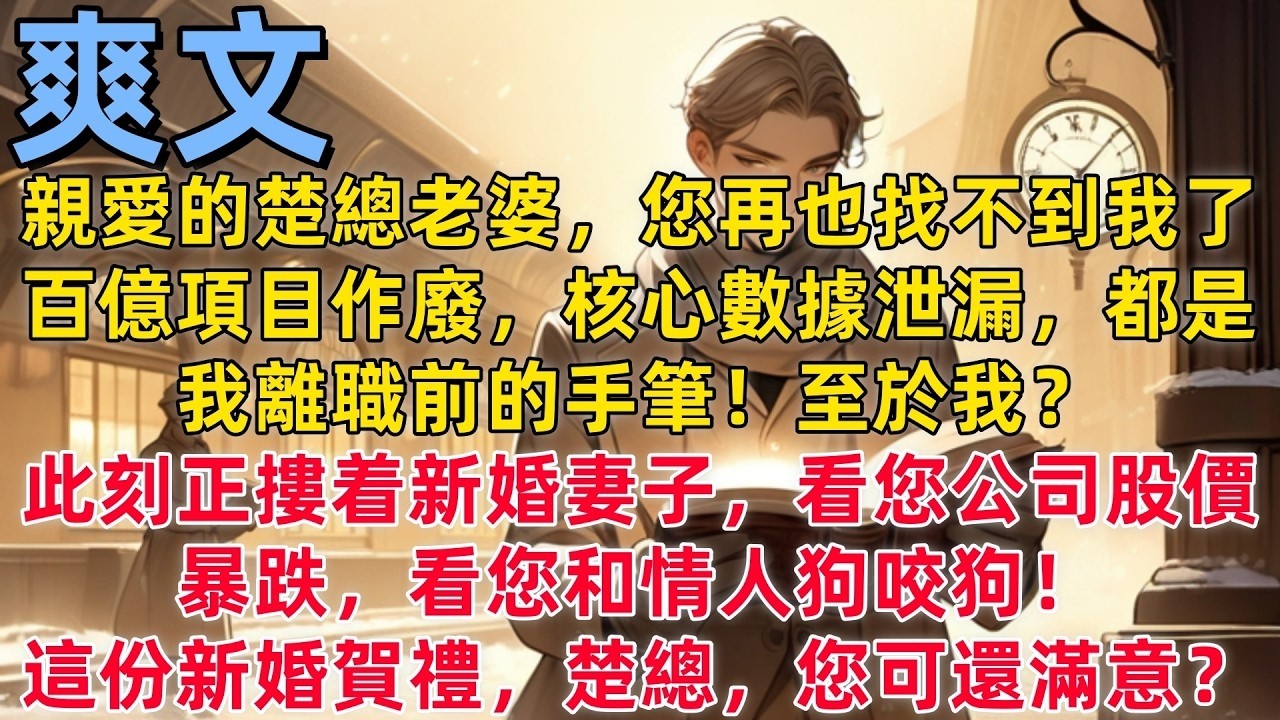【爽文】親愛的楚總老婆，您再也找不到我了，百億項目作廢，核心數據泄漏，都是我離職前的手筆！至於我？此刻正摟着新婚妻子，看您公司股價暴跌，看您和情人狗咬狗！這份新婚賀禮，楚總，您可還滿意？#小説
