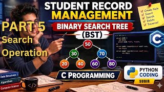 Binary Search Tree (BST) Search Operation Explained Visually | C Program | Data Structures Part 5
