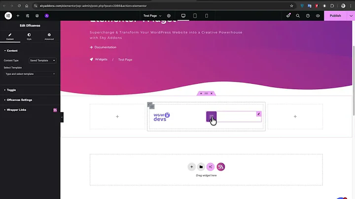 Elementor Off Canvas Widget Tutorial | Create Sidebars, Menus & More | Sky Addons