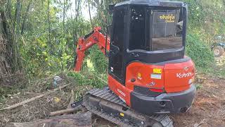 เล็กพริกขี้หนู kubota kx033kis ตู้แอร์รับงานเคลียริ่งชมไปบ่นไป mini excavator