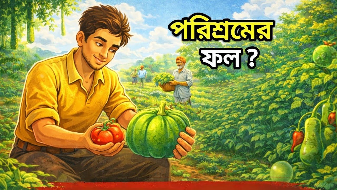 পরিশ্রমের ফল 🌾 | Bengali Moral Story | Patience & Hard Work Story in Bangla। Bengali animation video