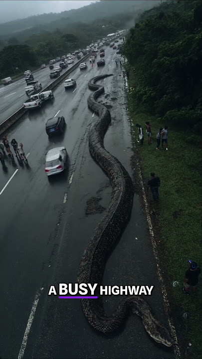 30-Foot Giant Snake Spotted Crossing Highway In Malaysia