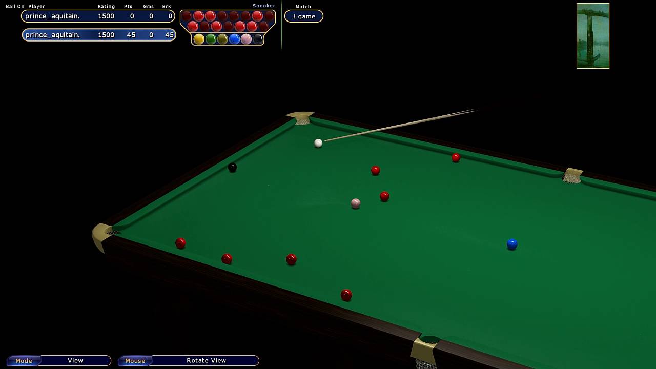 VP4 snooker practice session