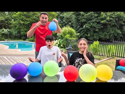 Heidi & Zidane Funny Water Balloon Challenge 💦 Fun Games for Kids!
