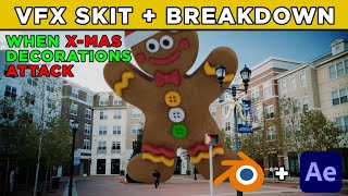 Massive Gingerbread Man VFX Using Blender & After Effects - VFX Breakdown