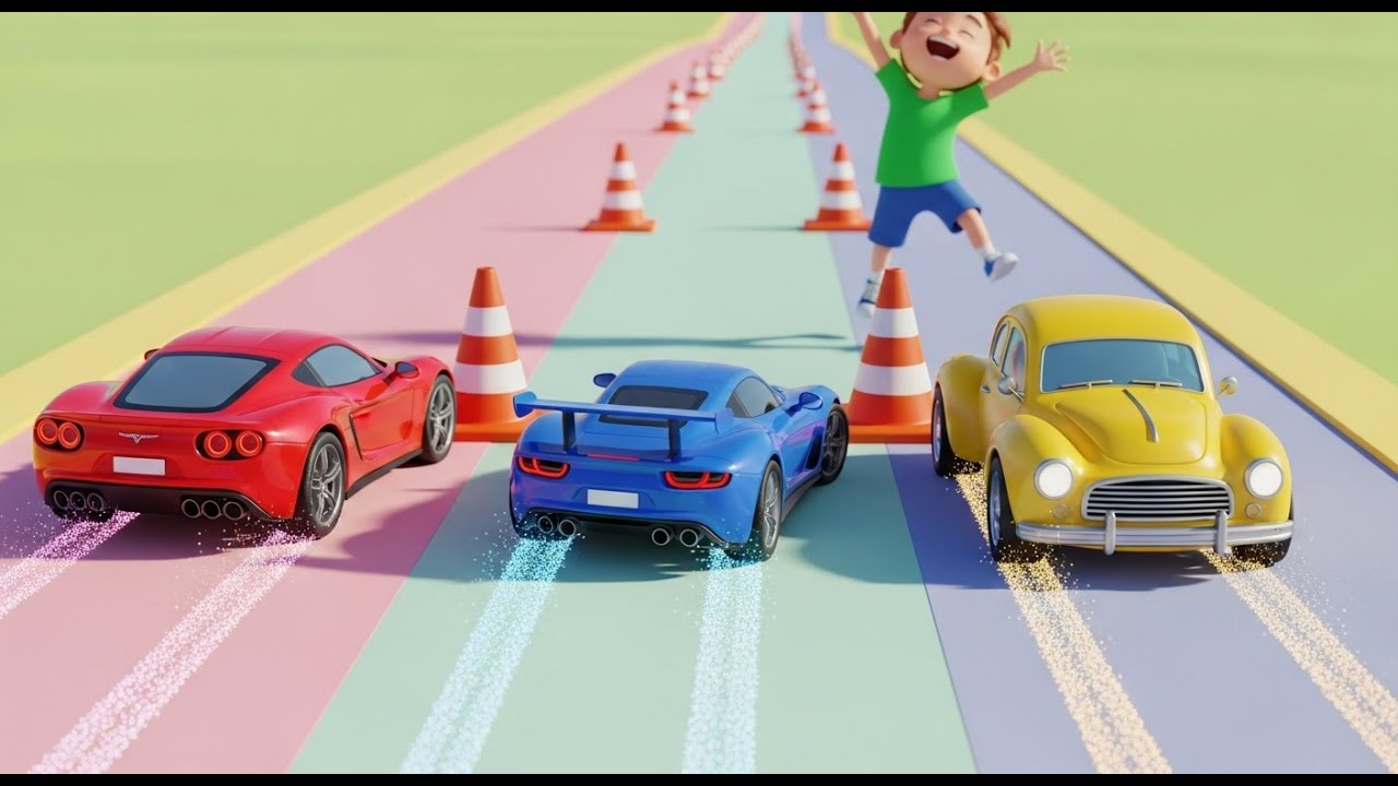 Ten Toy Cars on the Track | Learn Numbers with Racing Fun - YouTube