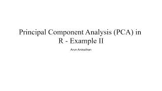 Details Principal Component Analysis (PCA) in R - Example II Guide