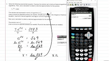 4.4 Solving Exponential & Log Equations (Error at approx 43s. The base is e not 40.)