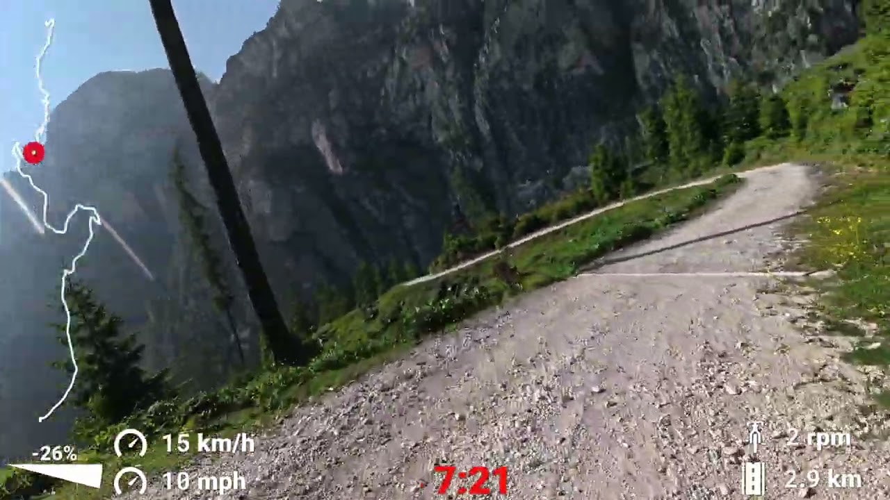 20 minute Indoor Cycling Mountain Bike Workout Dolomites Italy Garmin 4K Video
