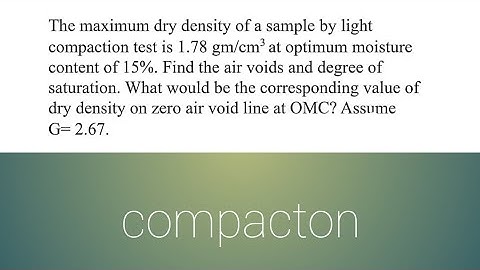 #soilmechanics  #compaction  to find zero air void line and dey density at omc num -1