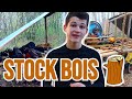 On fabrique un stock de bois bushcraft mais aussi  mtal et  pierre en fait 