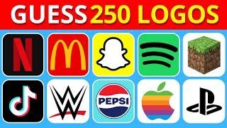 Guess the Logo in 5 Seconds | 250 Famous Logos | Logo Quiz 2024