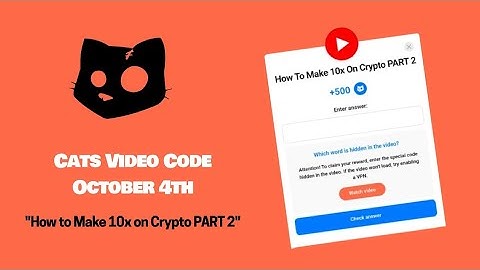 Cats Video Code October 4th How to Make 10x on Crypto PART 2