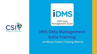 iMIS Data Management Suite | iDMS Training