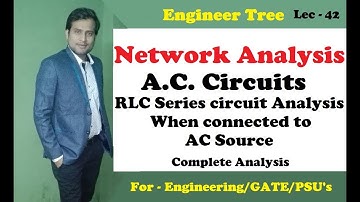Lec.- 42 RLC Series circuit Analysis When connected to AC Source | Power & Power factor calculation