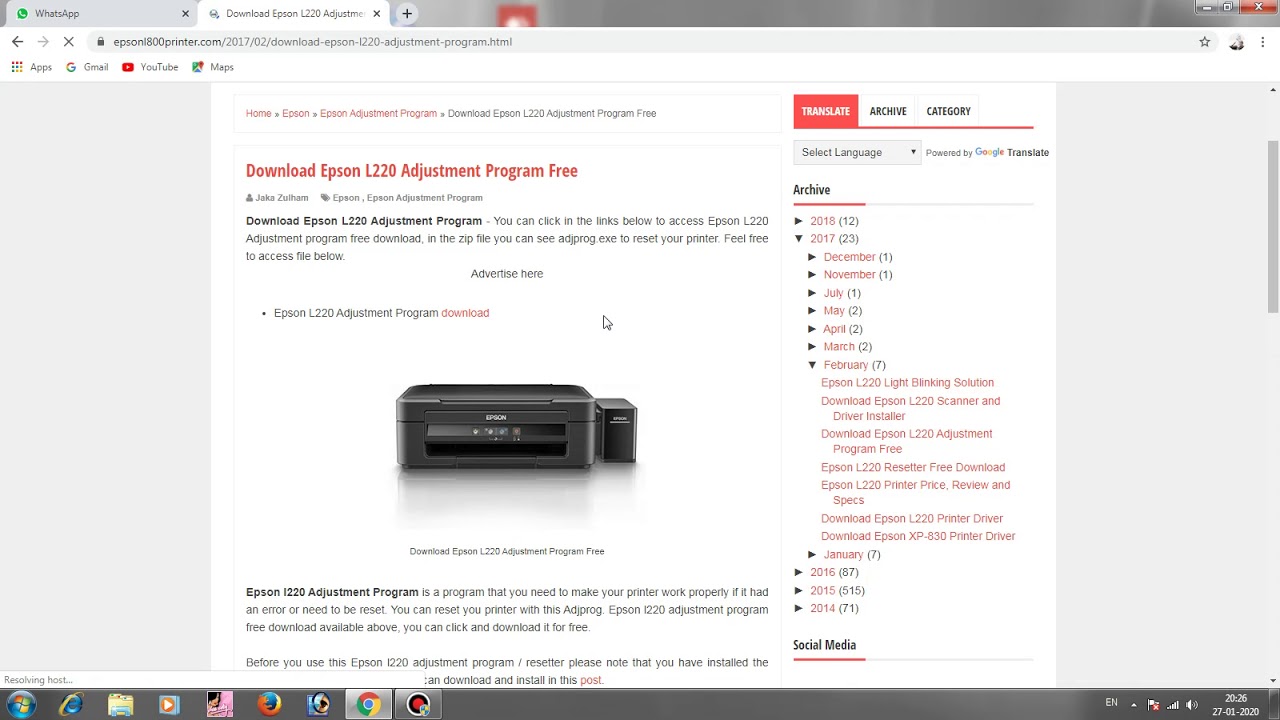 (any)* Epson Printer waste ink pad Problem - YouTube