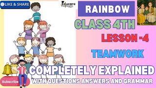 Class 4 PSEB Rainbow Lesson 4 Teamwork solved exercise class 4 solved English Book