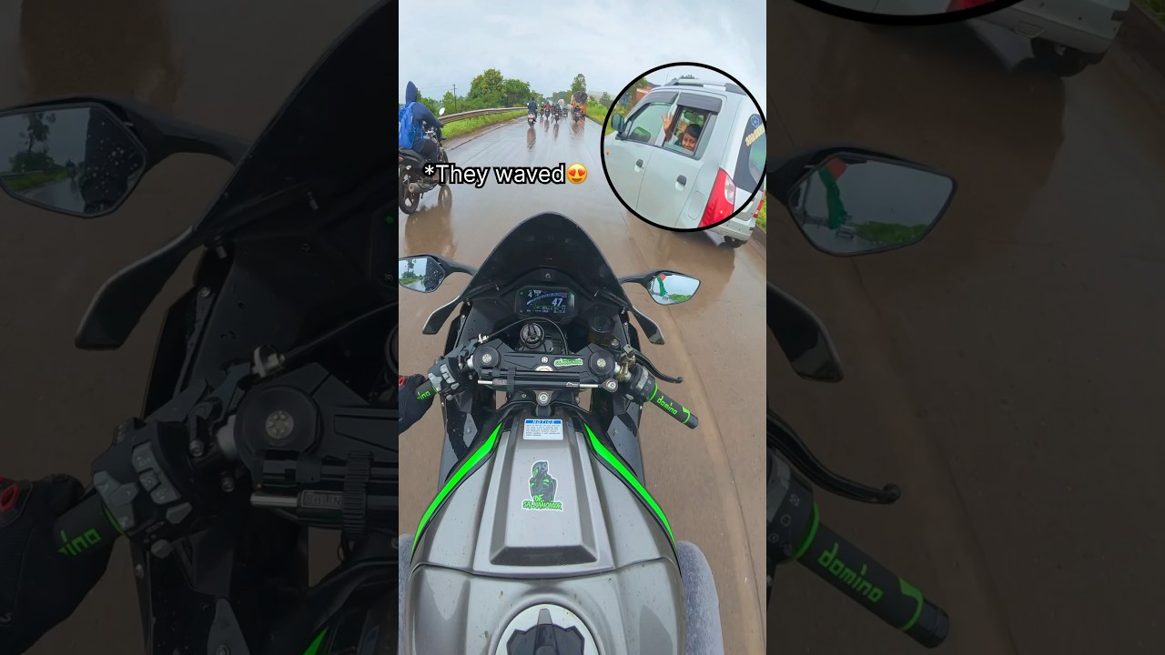 ZX10R roar + Radha-Krishna smiles = instant serotonin boost ❤️😍 