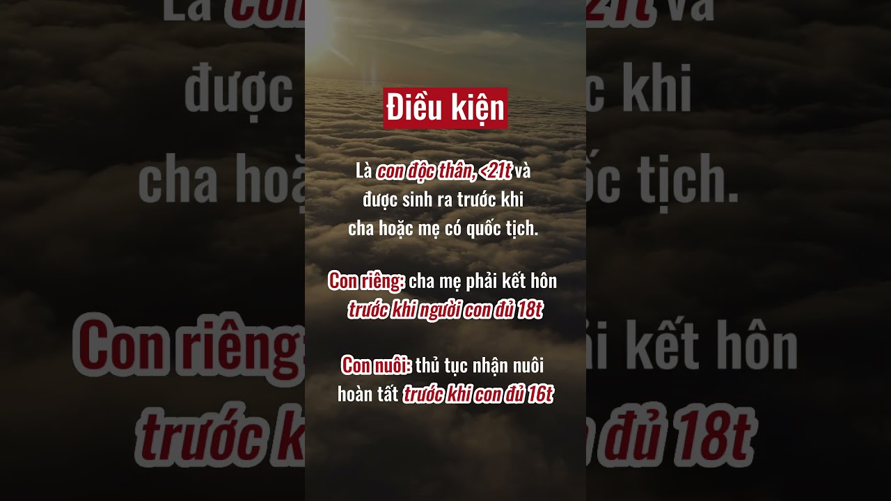 cha mẹ bảo lãnh con diện IR2 cần điều kiện gì? 