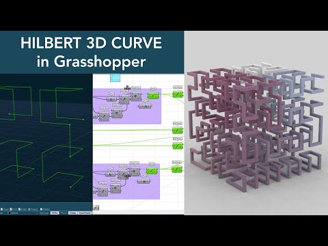 Hilbert 3D Curve using Grasshopper +  ترجمة عربية