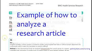 Research - How to analyze an article for Critique 2