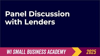 Day 1 - Session 4 - Panel discussion with Lenders