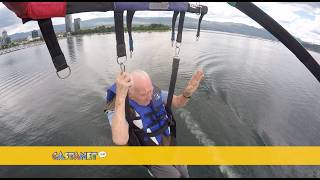 102 Year Old Kelowna man celebrates birthday by parasailing over Okanagan Lake