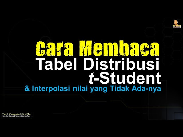 Cara Membaca Tabel Distribusi t-Student, Interpolasi nilai yang tdk ada & penggunaan Formula Excel class=