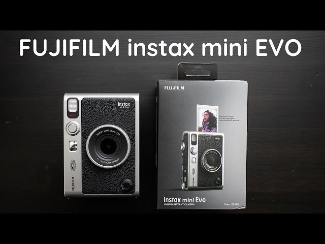  Fujifilm Instax Mini EVO Hybrid Black Instant Camera, Twin  Pack Film, 32GB microSD Card with Adapter