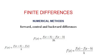 FINITE DIFFERENCES || Numerical differentiation