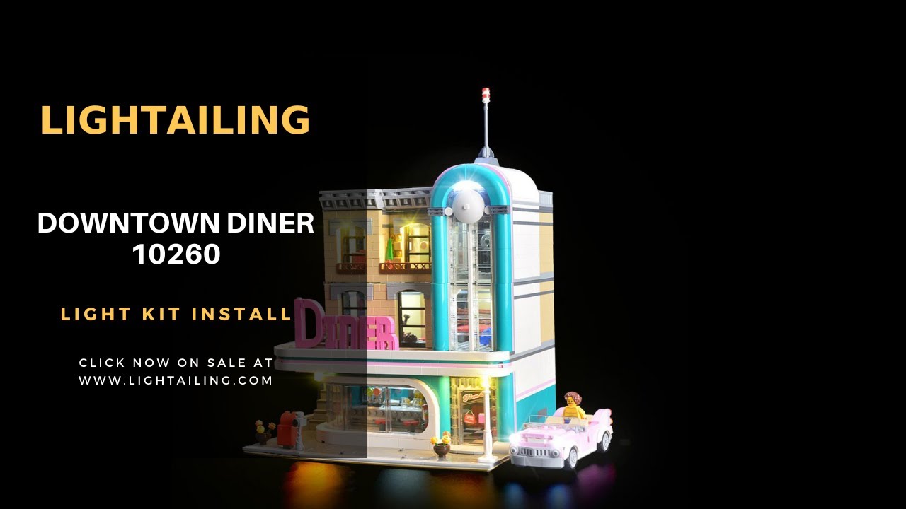 LED Light Lighting Kit ONLY For Lego 10260 Downtown Diner Building Bricks Toys ！