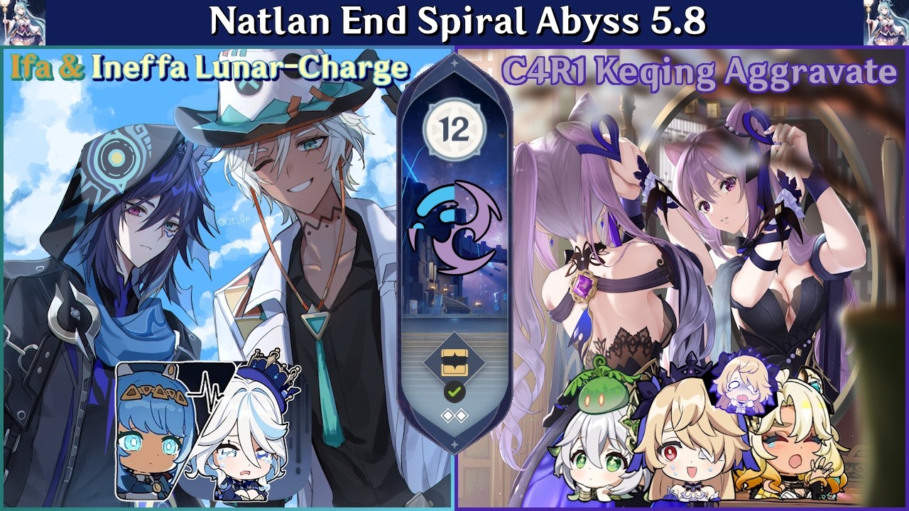 Bro's charge | Ifa Lunar-Charge & C4R1 Keqing Aggravate Showcase | SA 5.8 - Floor 12 9 stars [GI 原神]