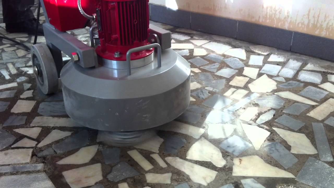 Шлифовка полов из мозаики - YouTube